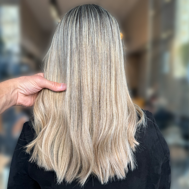 clip in hair extensions on client